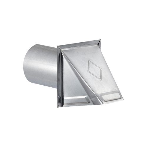 Main product image of 4" Galvanized Wall Exhaust Hood Vent w/ Damper & Screen, 6" Pipe (26-Gauge)
