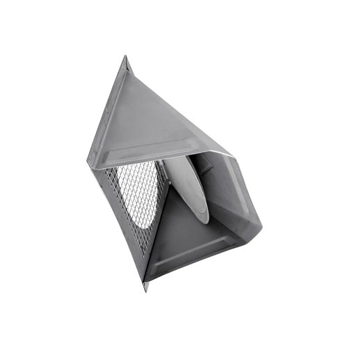 Main product image of 4" Paint-Grade Steel Wall Exhaust Hood Vent w/ Damper & 1/4" Wire Mesh Screen, Flush Mount (26-Gauge)
