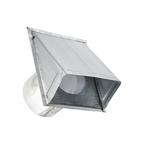 Main product image of 6" Galvanized Fresh Air Intake Vent w/ 1/4" Wire Mesh Screen, No Damper, 6" Pipe (26-Gauge)