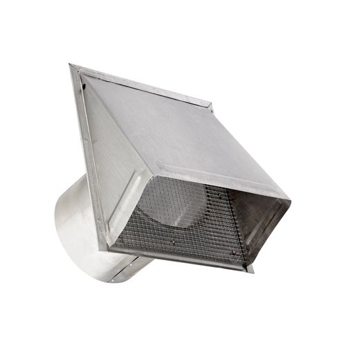 Main product image of 8" Aluminum Fresh Air Intake Vent w/ 1/4" Wire Mesh Screen, No Damper, 6" Pipe (22-Gauge)