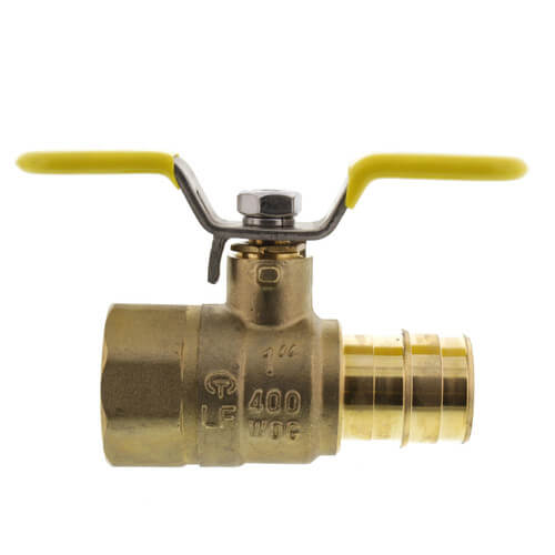 Main product image of 1" Expansion PEX x FNPT Full Flow Forged Brass Ball Valve w/ Wing T-Handle (Lead Free)