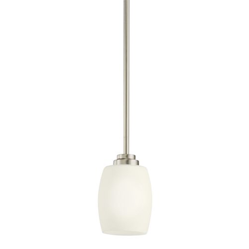 Main product image of Eileen 8" 1 Light Mini Pendant w/ Satin Etched Cased Opal Glass (Brushed Nickel)