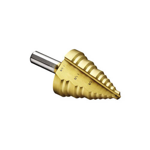 Main product image of 1/4" to 1-3/8" Step Drill Bit w/ 10 Hole Sizes