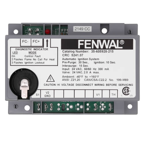 Main product image of Direct Spark Ignition Control, 24v w/ 30 sec. Prepurge (10 sec. TFI)