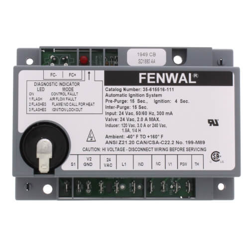 Main product image of Direct Spark Ignition Control, 24v w/ 15 sec. Prepurge (4 sec. TFI)