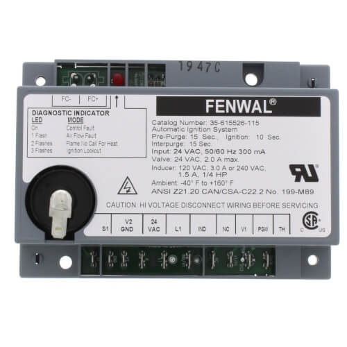 Main product image of Direct Spark Ignition Control, 24v w/ 15 sec. Prepurge (10 sec. TFI)