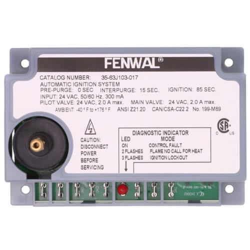 Main product image of Intermittent Pilot Ignition Control, 24v w/ 0 sec. Prepurge (85 sec. TFI)