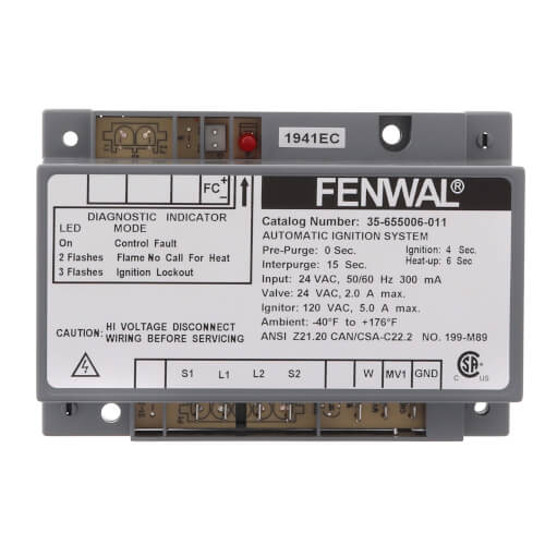 Main product image of Hot Surface Ignition Control, 24v w/ 0 sec. Prepurge (4 sec. Ignition)