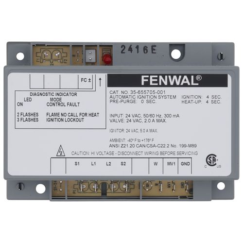 Main product image of Hot Surface Ignition Control, 24v w/ 0 sec. Prepurge (5 sec. TFI)