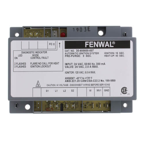 Main product image of Hot Surface Ignition Control, 24v (15 sec. TFI)