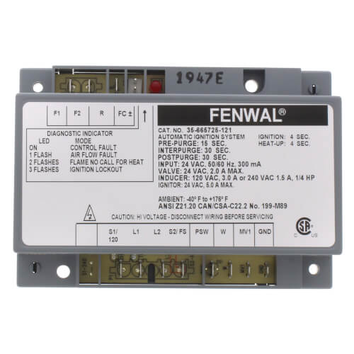 Main product image of Hot Surface Ignition Control, 24v w/ 15 sec. Prepurge (4 sec. TFI)