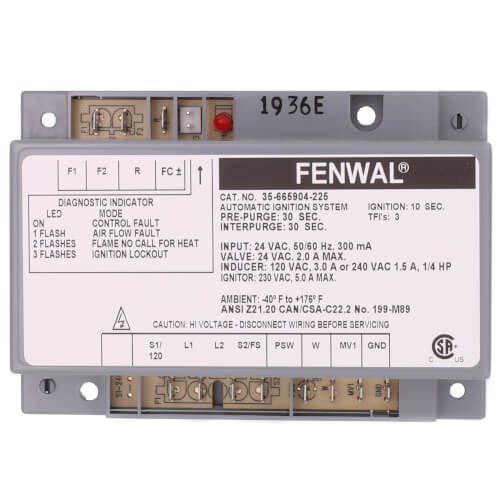 Main product image of Hot Surface Ignition Control, 24v w/ 30 sec. Prepurge (10 sec. Ignition)