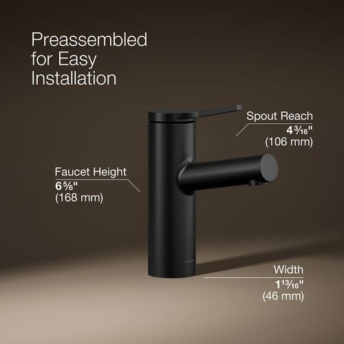 Main product image of Elate Single Handle Bathroom Faucet (Matte Black), K-35048-4-BL