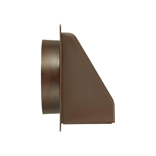 Main product image of 6" Brown Plastic Wall Exhaust Hood Vent w/ Spring Damper & 1/4" Removable Screen, 1-1/2" Collar, Flat Flange