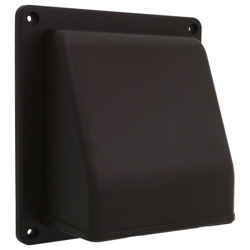 Main product image of 6" Brown Plastic Wall Exhaust/Intake Vent w/ Hinged Screen and Removable Damper