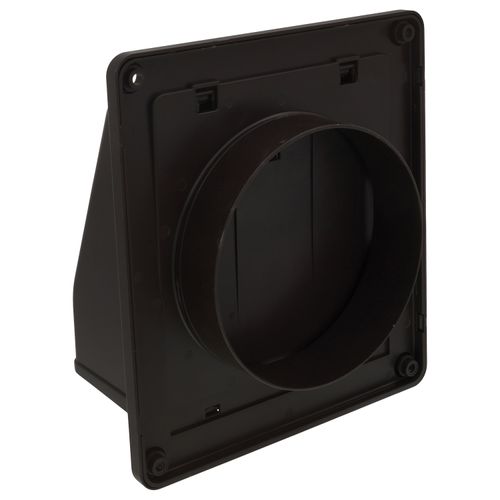Main product image of 6" Brown Plastic Wall Exhaust/Intake Vent w/ Hinged Screen and Removable Damper