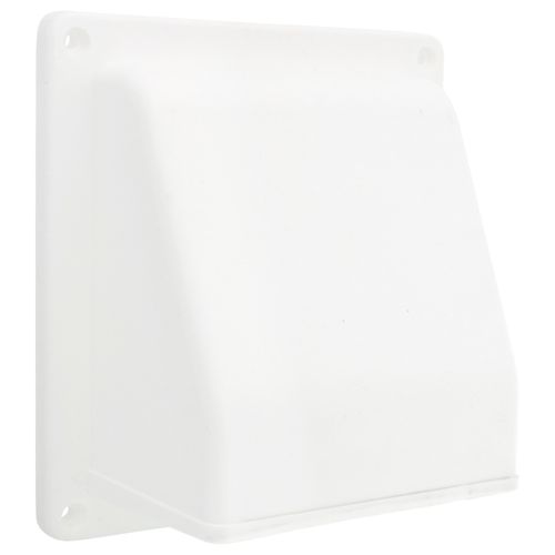 Main product image of 6" White Plastic Wall Exhaust Vent w/ Spring Damper & Removable Screen