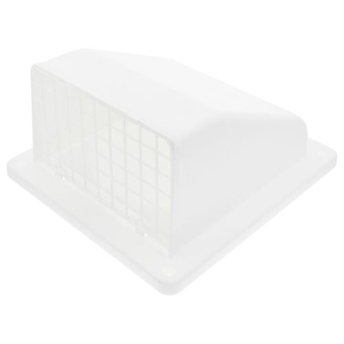 Main product image of 6" White Plastic Wall Exhaust Vent w/ Spring Damper & Removable Screen