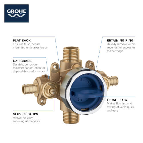 Main product image of Grohsafe 3.0 Pressure Balance Rough-In Valve, 1/2" PEX Crimp