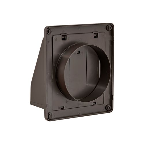 Main product image of 8" Brown Plastic Wall Exhaust Vent w/ Spring Damper & Screen