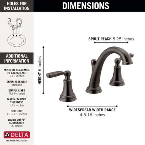 Main product image of Woodhurst Two Handle Widespread Bathroom Faucet (Venetian Bronze), 3532LF-RBMPU