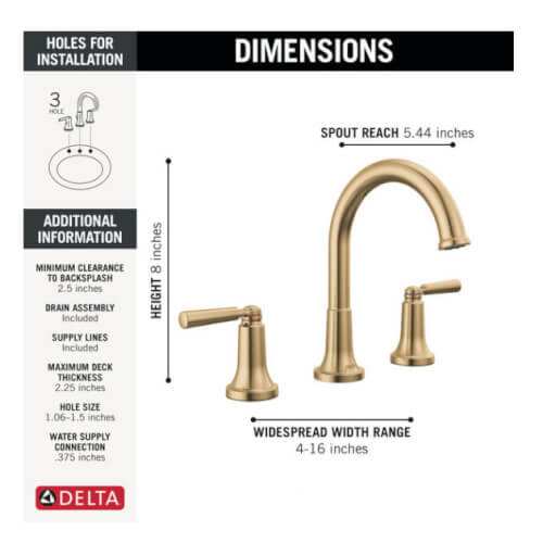 Main product image of Saylor Two Handle Widespread Bathroom Faucet (Champagne Bronze), 3536-CZMPU-DST