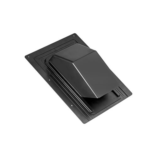 Main product image of 4" Black ABS Plastic Roof Exhaust Vent w/ Damper & Removable Screen, Snap-On Collar