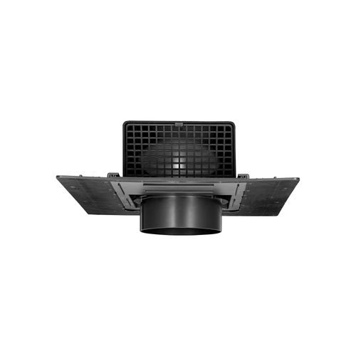 Main product image of 4" Black ABS Plastic Roof Exhaust Vent w/ Damper & Removable Screen, Snap-On Collar