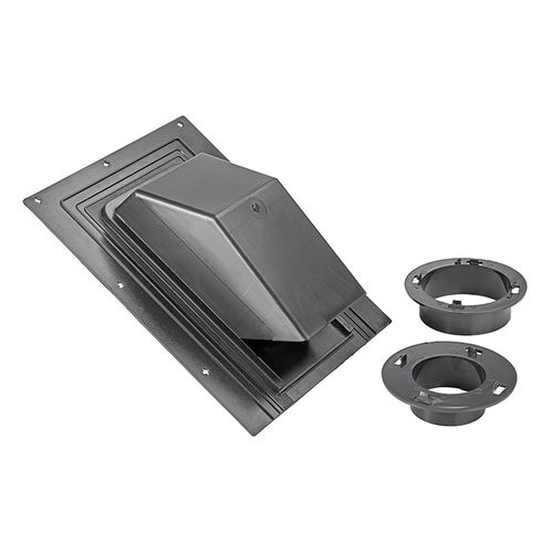 Main product image of 3" or 4" Black ABS Plastic Roof Exhaust Vent w/ Damper & Screen, Snap-On Collars
