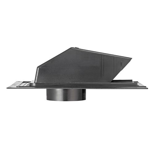 Main product image of 3" or 4" Black ABS Plastic Roof Exhaust Vent w/ Damper & Screen, Snap-On Collars