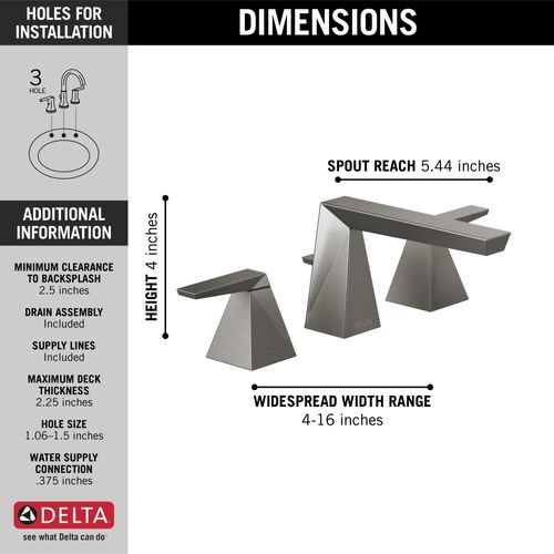 Main product image of Trillian 2 Handle Widespread Bathroom Faucet (Lumicoat Black Stainless), 35543-KS-PR-MPU-DST