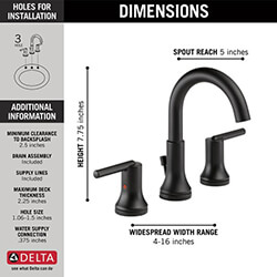 Main product image of Trinsic Two Handle Widespread Bathroom Faucet (Matte Black), 3559-BLMPU-DST