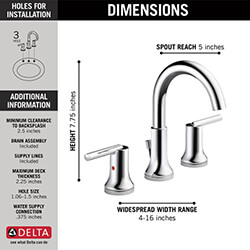 Main product image of Trinsic Two Handle Widespread Bathroom Faucet (Chrome), 3559-MPU-DST