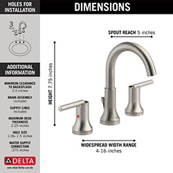 Main product image of Trinsic Two Handle Widespread Bathroom Faucet (Stainless Steel), 3559-SSMPU-DST