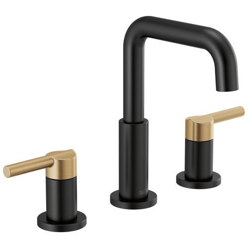 Main product image of Nicoli 2 Handle Widespread Bathroom Faucet (Matte Black/Champagne Bronze), 35849LF-GZ