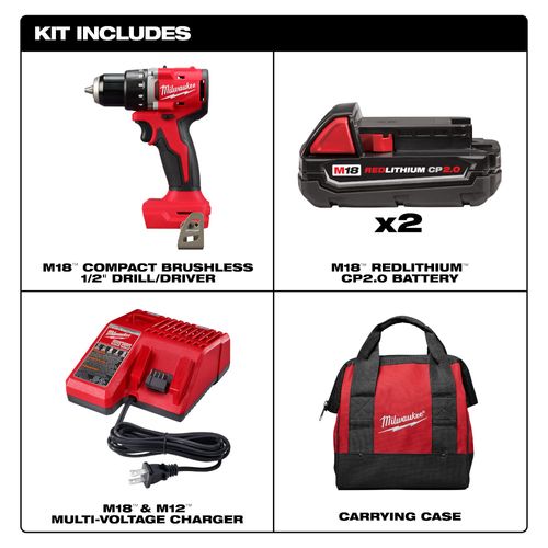 Main product image of M18 Compact Brushless 1/2" Drill Driver Kit