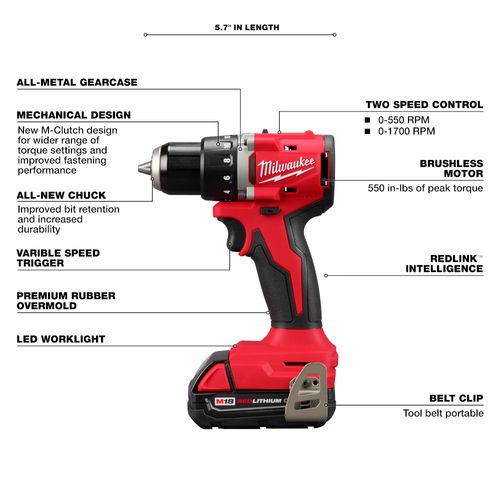 Main product image of M18 Compact Brushless 1/2" Drill Driver Kit