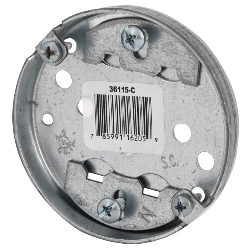 Main product image of 3-1/4" x 1/2" Deep Round Box w/ 1/2" Knockouts & NM Sheathed C-8 Cable Clamp
