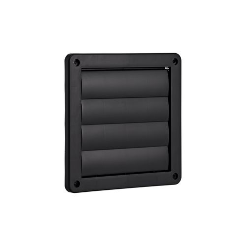Main product image of 6" Black Plastic Louvered Wall Exhaust Vent
