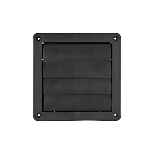 Main product image of 6" Black Plastic Louvered Wall Exhaust Vent