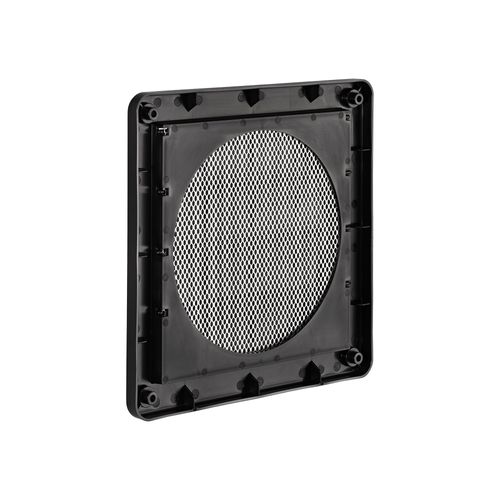 Main product image of 6" Black Plastic Louvered Wall Exhaust Vent w/ 1/8" Metal Bug Screen, Flush Mount