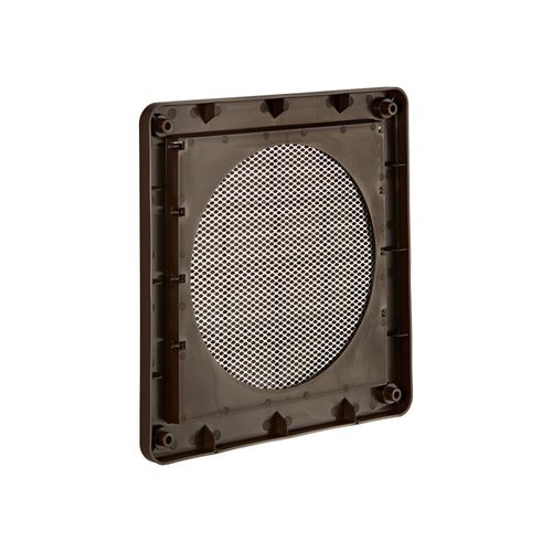 Main product image of 6" Brown Plastic Louvered Wall Exhaust Vent w/ 1/8" Metal Bug Screen, Flush Mount