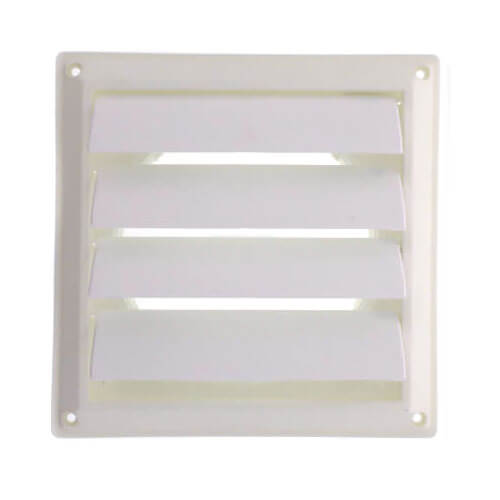 6" White Plastic Louvered Wall Vent
