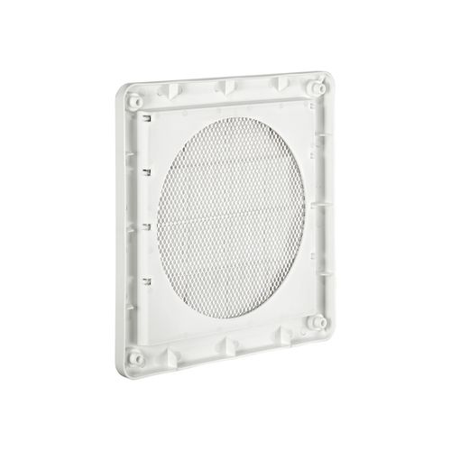 Main product image of 6" White Plastic Louvered Wall Exhaust Vent w/ 1/8" Metal Bug Screen, Flush Mount