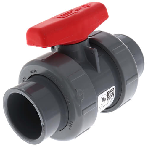 Main product image of 1-1/2" Socket x FNPT Gray CPVC True Union 2000 Ball Valve