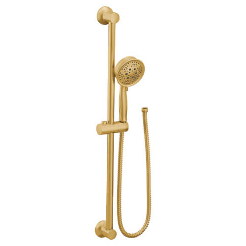 Main product image of Eco-Performance Handshower w/ Slide Bar, 4-Spray Pattern (Brushed Gold), 3667EPBG