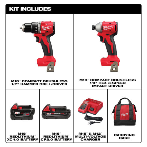 Main product image of M18 Compact Brushless Lithium-Ion Hammer Drill & Impact Driver Kit