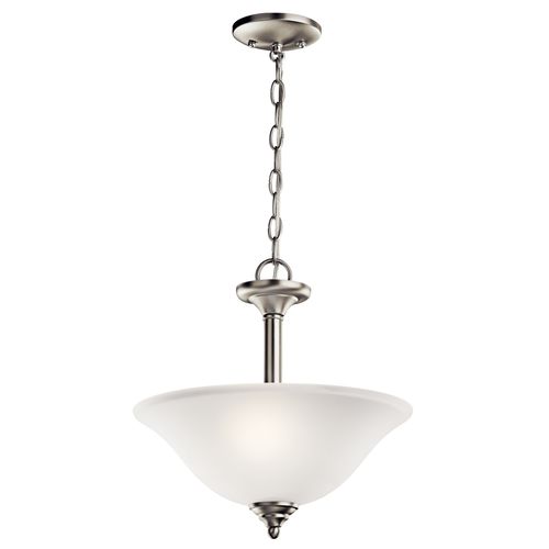 Main product image of Wynberg 15" 2 Light Convertible Inverted Pendant/Semi Flush w/ Satin Etched Glass (Brushed Nickel)