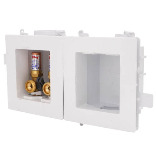 Moda Expansion PEX Washing Machine Outlet Box w/ Water Hammer Arrestor, 1/4 Turn, Standard Pack