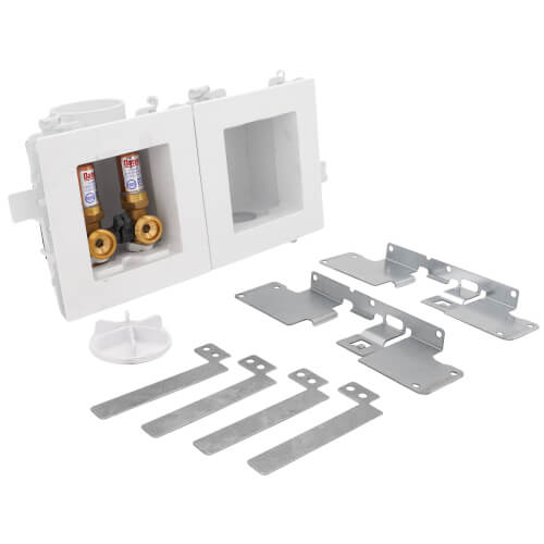 Moda Expansion PEX Washing Machine Outlet Box w/ Water Hammer Arrestor, 1/4 Turn, Standard Pack
